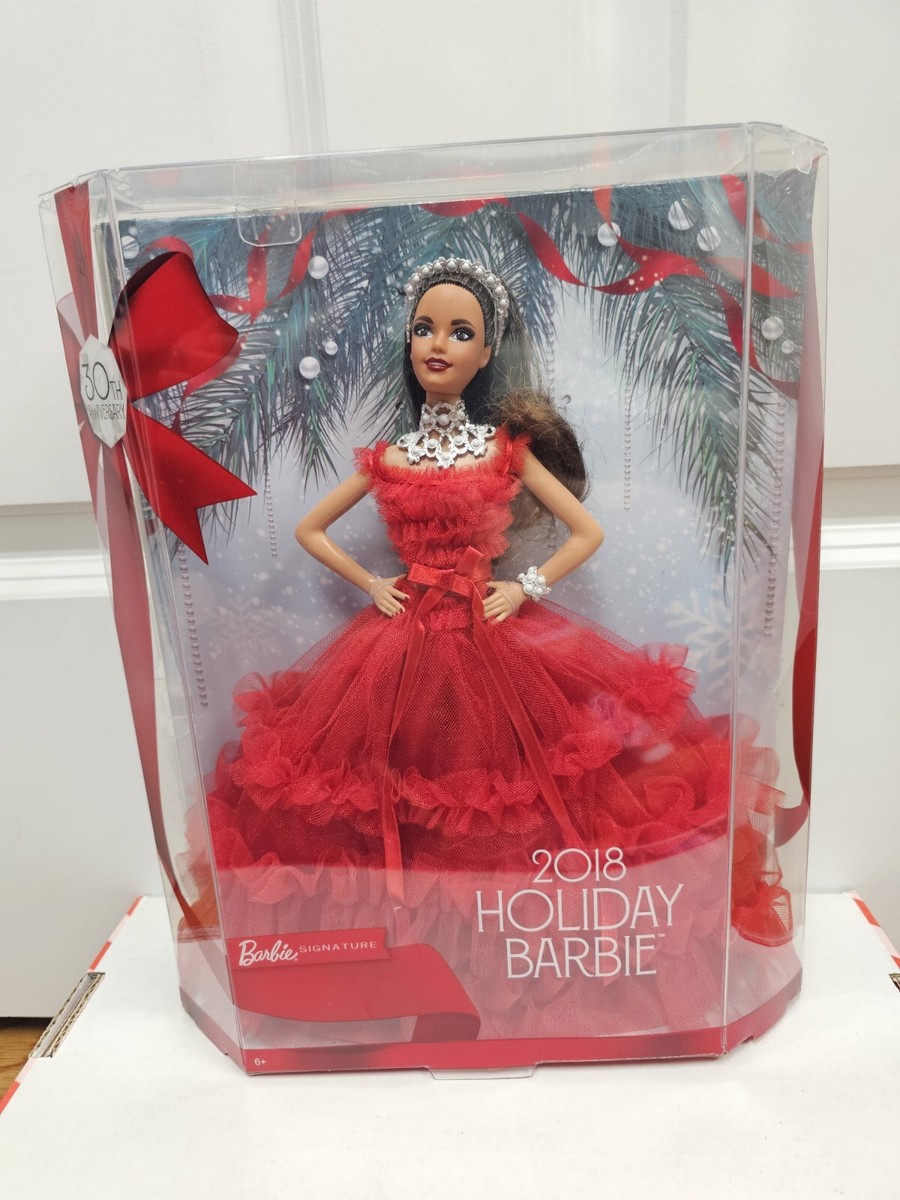 Holiday Barbie 2018 Brunette Latina Hispanic Gorgeous Doll 30th