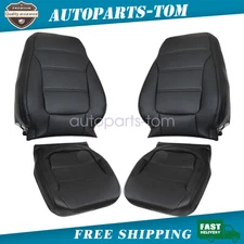 For 2011-2017 VW Jetta Driver Passenger Bottom Top Leather Seat Cover Black