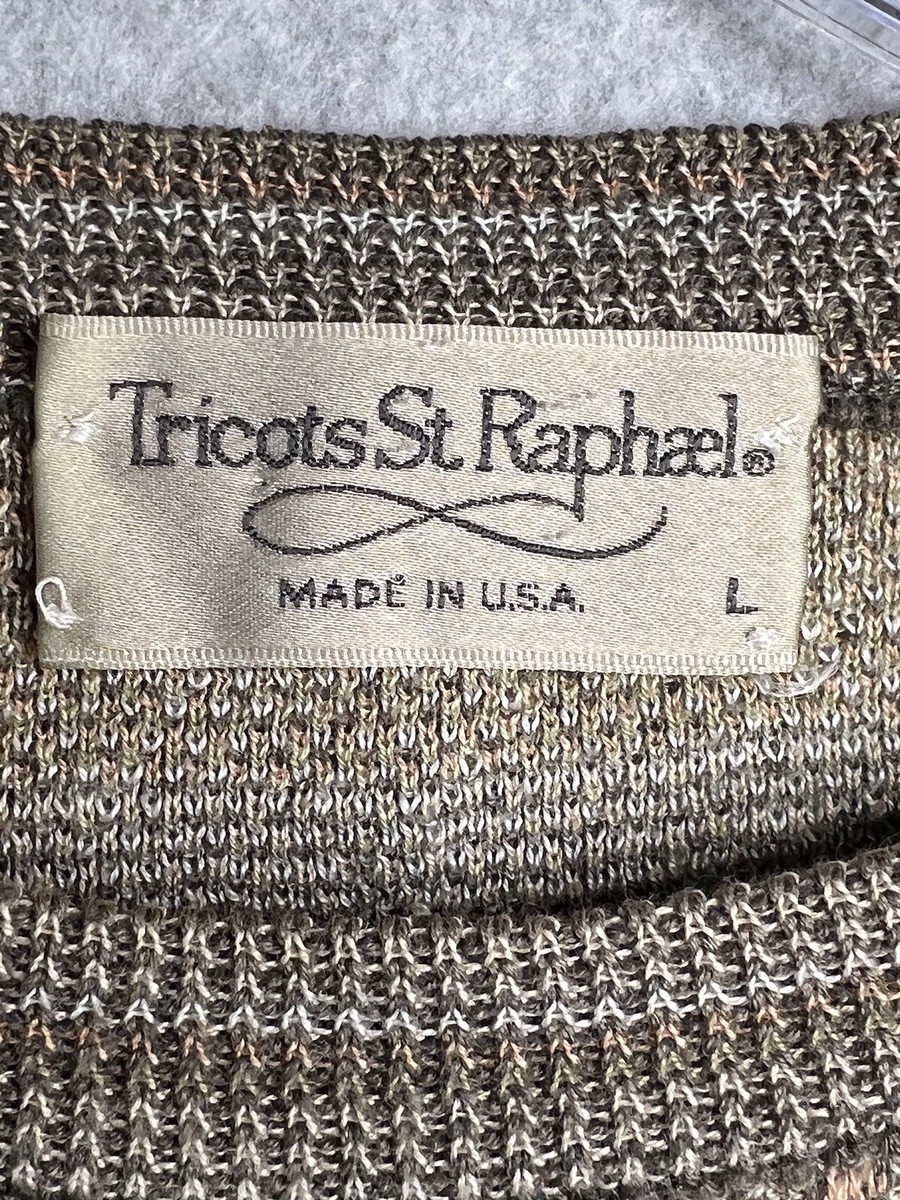 Tricots St Raphael Sweater Adult Large Brown Chevron Diamond Knit