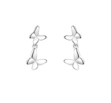 Women Girl 925 Sterling Silver Dangle Drop Butterfly Stud Earrings I107