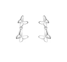 Women Girl 925 Sterling Silver Dangle Drop Butterfly Stud Earrings I107
