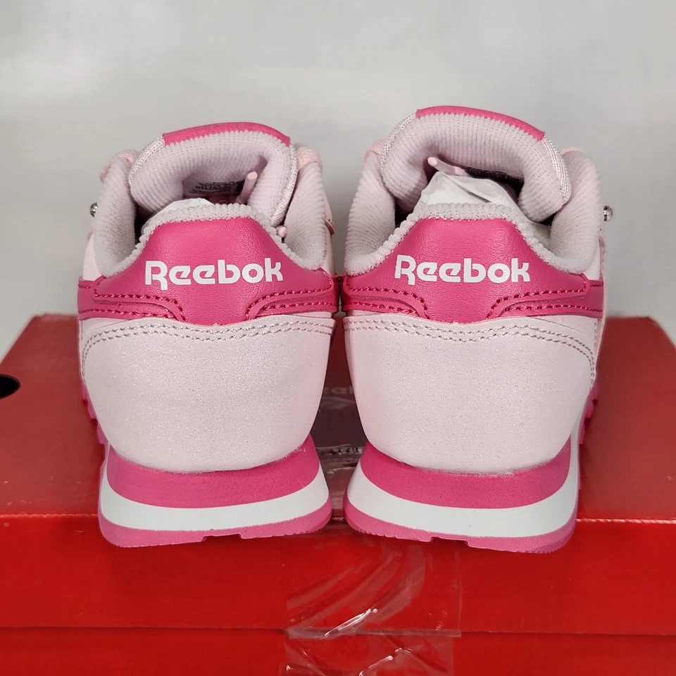 Talla 11 Niños Pequeños - Reebok Cuero Clásico - Baya / Rosa / Blanco Foto 4 de 4