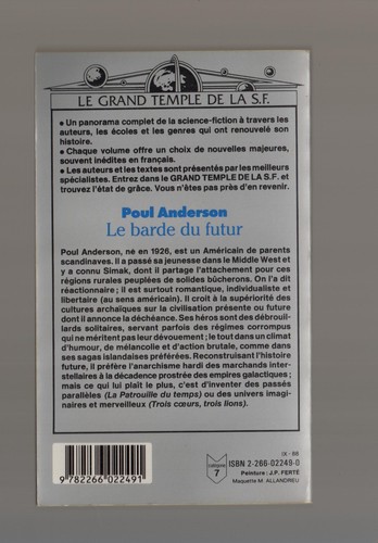 PRESSES POCKET 5300 POUL ANDERSON LE BARDE DU FUTUR Parfait état - Imagen 3 de 3