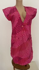 FENDI Dress Vintage 80s Pink Scribbles Cotton Archive Rare Italy Size IT42 S M