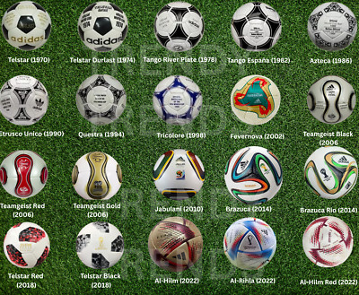 1970-2024 Edition Adidas Football World Cup Soccer ball  Size 5 | Quick Delivery