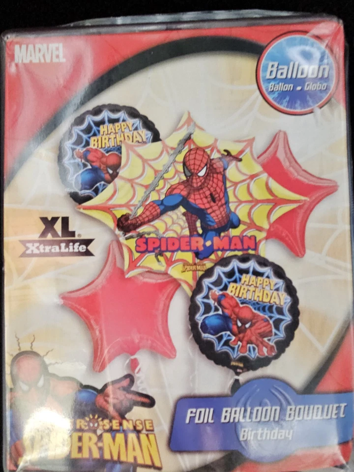 Lot 2 Marvel Ultimate Spider-Man Birthday Party 5CT Foil Balloon Bouquet Figure - Image 2 of 4
