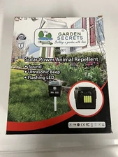 GARDEN SECRETS Mini Solar Ultrasonic Animal Repellent for Outdoor