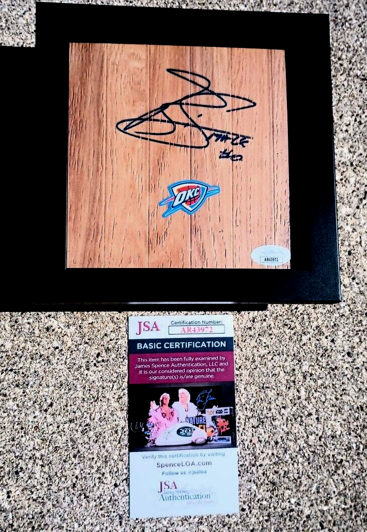 Bismack Biyombo Autographed Signed Oklahoma City Thunder Thunder & FRAMED Floor JSA COA OKLAHOMA CITY 