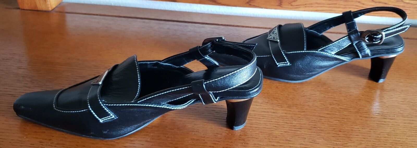 Prada Women Shoes Size 7.5 or 38 Black & Brown sl… - image 10
