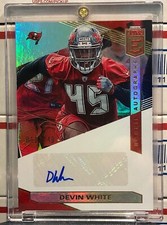 2019 PANINI DONRUSS ELITE DEVIN WHITE, #RA-DW, ROOKIE AUTO, RED SERIAL #011/149
