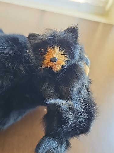 Vintage Mama Black Bear Carrying Baby Fur Figure 12" Pacific Northwest PNW Art - Picture 7 of 7