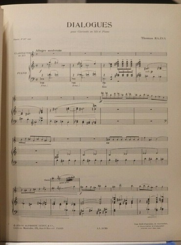 Clarinet & Piano: Dialogues by Thomas Rajna New Out of Print - Picture 3 of 3