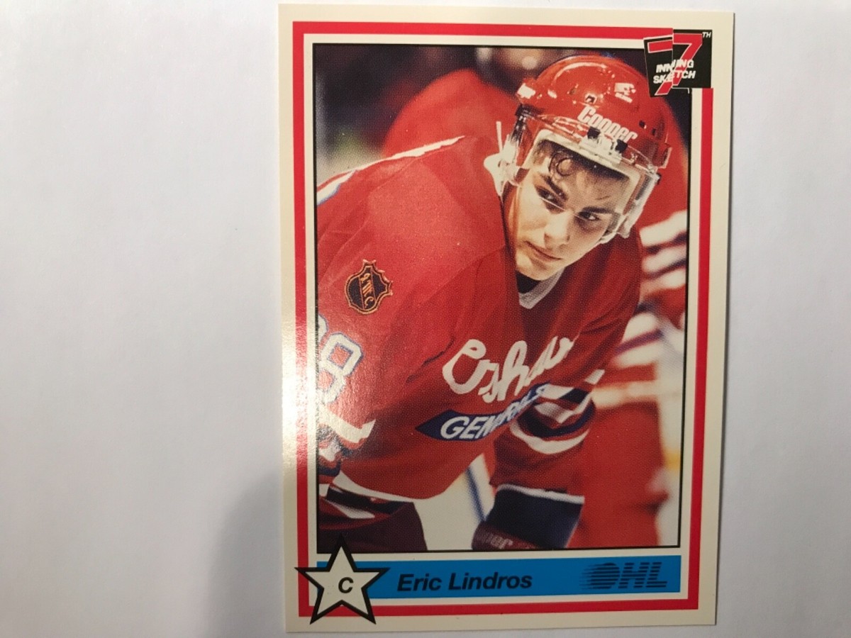 1991 7th Inning Sketch OHL #1 ERIC LINDROS Hockey Card - Oshawa