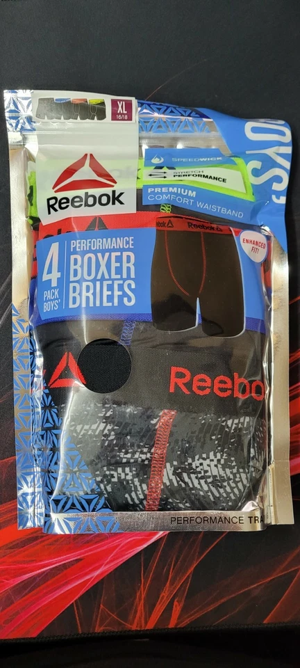 Pack de 4 calzoncillos boxer de rendimiento REEBOK para niños ¡¡NUEVOS con embalaje!!! Foto 3 de 3