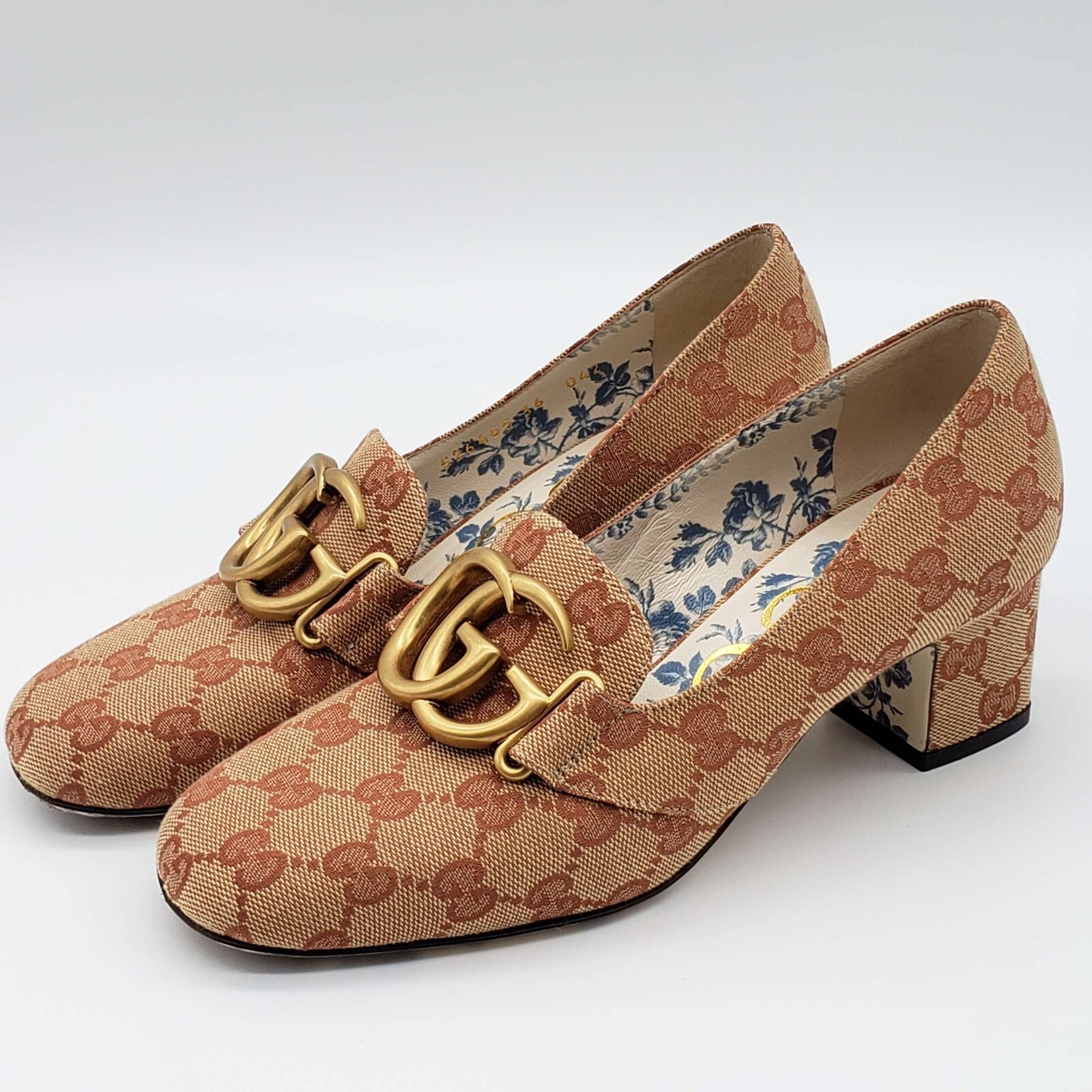 100 Authentic Gucci Shoes Beige Canvas Marmont Loafer Gem