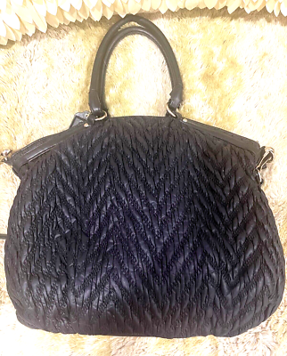 COACH 70Th Anniversary MADISON Quilted Chevron Nylon/Leather Lg