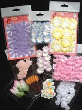 210 Flowers Lot assortment petals Petal Leaf Handmade mulberry paper Fabric 10