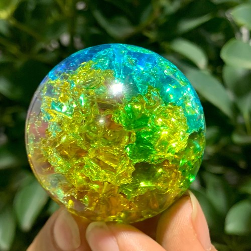 153G Natural Titanium Rainbow Quartz sphere Crystal ball Healing - 第 2/14 張圖片