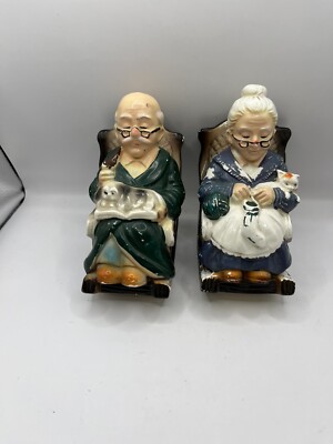 Retired couple Grandma Grandpa retirement rocking chair Coin banks