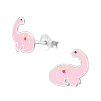 Top Kinder Ohrstecker Dinosaurier 925 Silber Ohrringe MäDchen Geschenk Dino Rosa