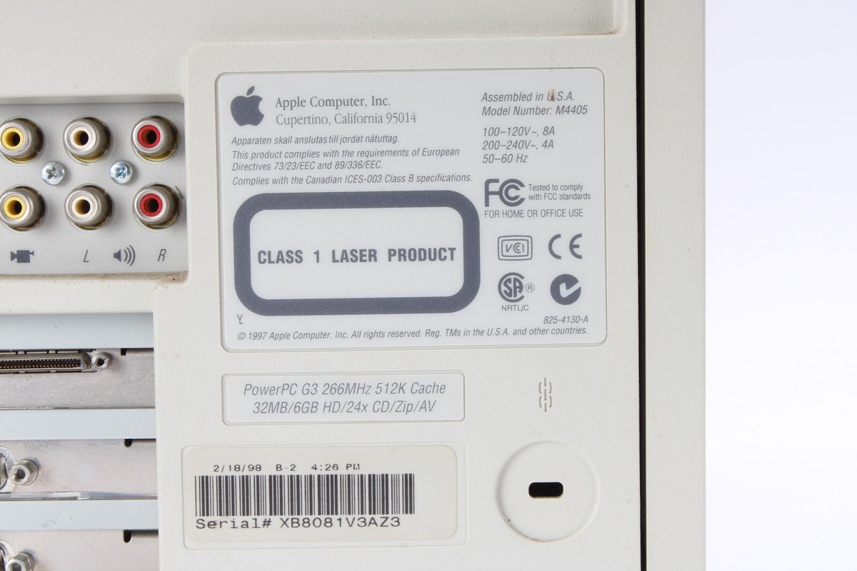 Apple M4405 PowerPC G3 266MHz 32MB Ram 6GB HDD Mac OS 9.1 Apple M4405 PowerPC G3 266MHz 32MB Ram 6GB HDD Mac OS 9.1