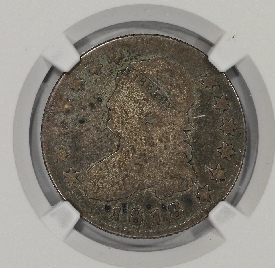 1818 25c Silver Capped Bust Quarter Large Size NGC AG3 Browning 2 - Image 2 of 4