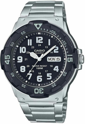 Casio MRW200HD-1BV,  Men's Silvertone Bracelet Watch, 100 Meter WR, Day/Date,NEW