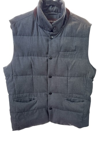 Michael Kors Grey Puffer Men’s Vest Size Large  - Picture 1 of 6