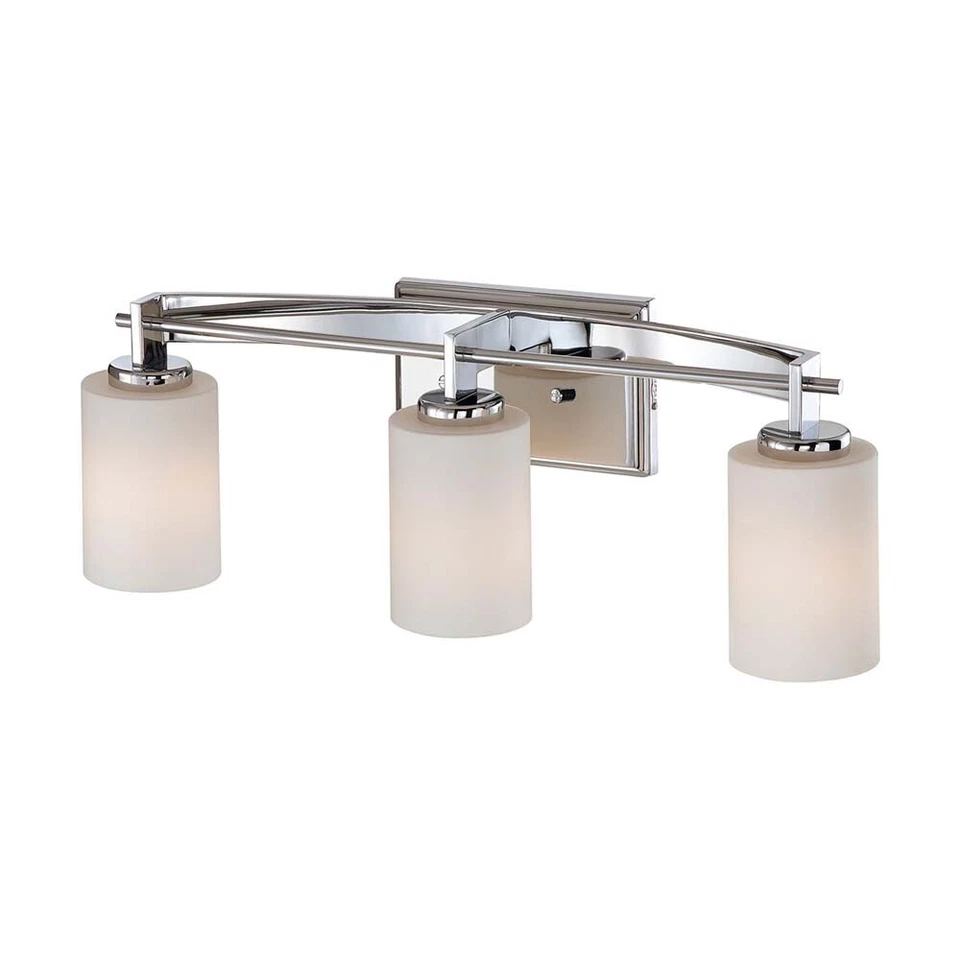 Éclairage Miroir Murale Lumière de Salle Bain Chrome Verre LED Couloir 3 Flammes - Photo 1/1