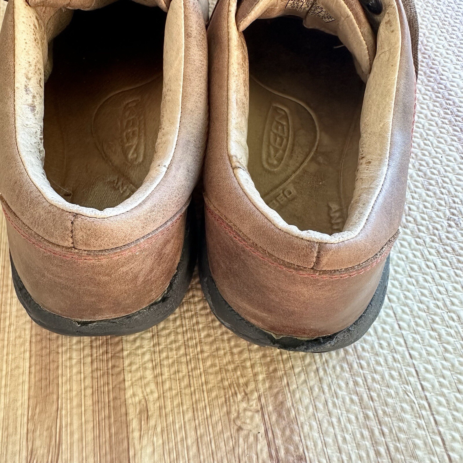 Scarpe sneakers Keen donna Toyah pelle comfort outdoor taglia 9 marrone punto rosso