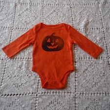 Old Navy Girls Boys Halloween Pumpkin Bodysuit size 6-12 months New