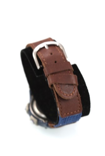 Timex Watch Women Blue Plastic Brown Leather 100m Date Alarm Light Chron Quartz - Picture 3 of 6