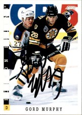 Gord Murphy Signed Auto 1993-94 Score #95 card Boston Bruins