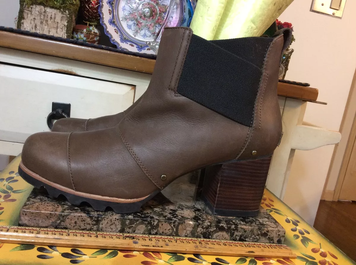 Sorel NL2778 256 Addington Brown Leather Studded Heel Boots Women s Sz 43 US 12