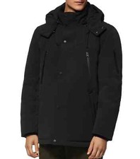 Andrew Marc Mens Full-Zip Hooded Puffer Jacket IN Black Size Medium