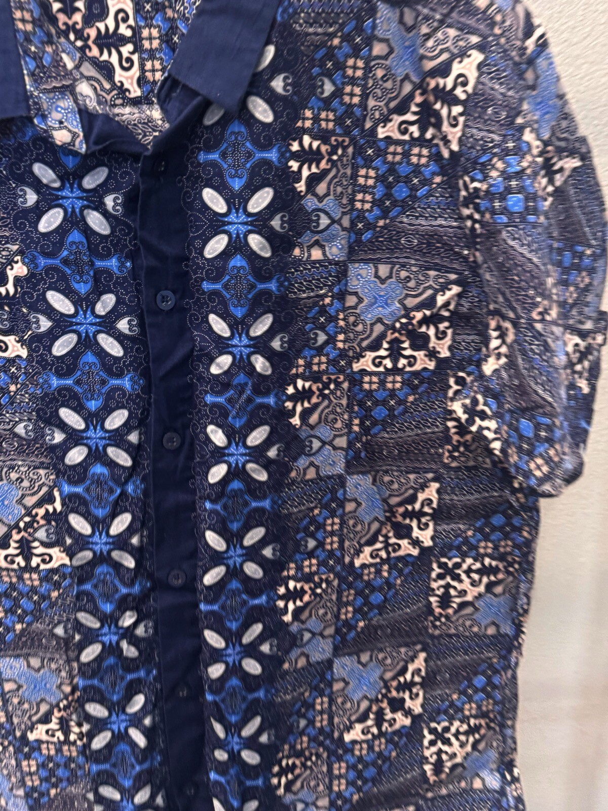 Nobby Geometric Pattern SHORT SLEEVE BUTTON UP SH… - image 5