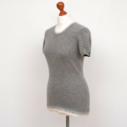PRINCESS GOES HOLLYWOOD Pullover Grau Kurzarm 100% Kaschmir Größe 40 7848 - Bild 3 von 7