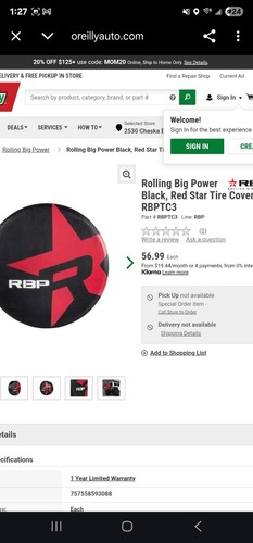 Brand New In Box Spare Tire Cover RBP-TC3 - Picture 6 of 6