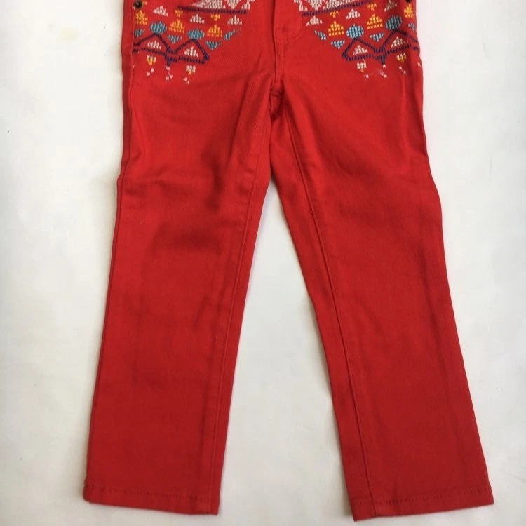 Pantalones de mezclilla Lucky Brand para niñas rojos bordados calce ajustado talla 6 nuevos con etiquetas Foto 3 de 4