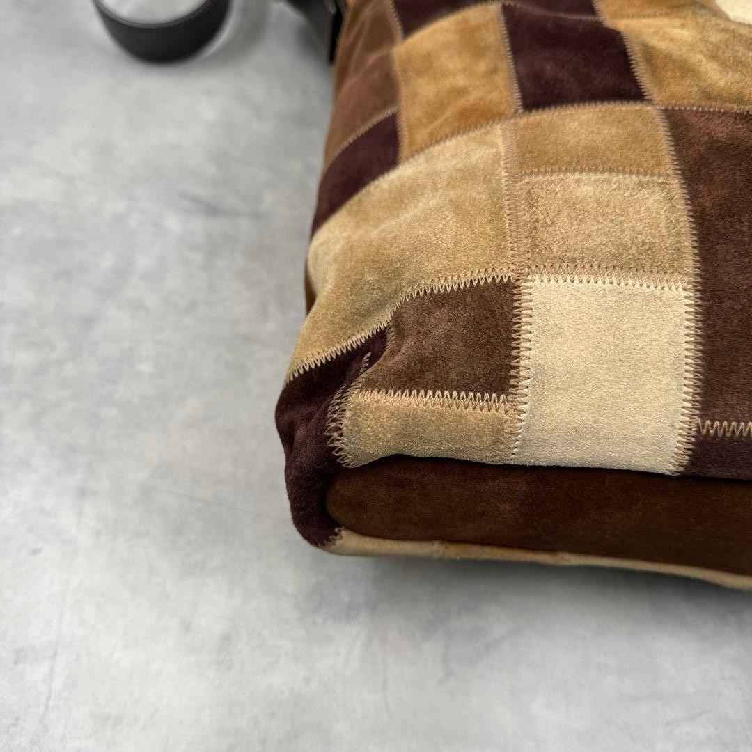 Coach Patchwork Suede Shoulder Bag Brown Authenti… - image 7