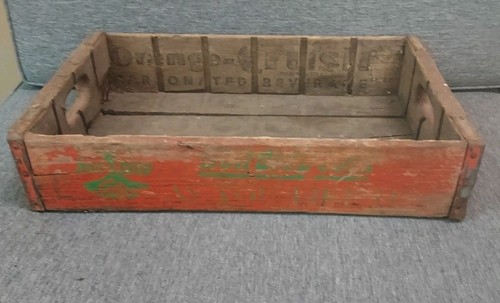 Vtg Sun Drop Cola Wood Crate- Orange Crush Bottling Co RARE ORANGE CRATE