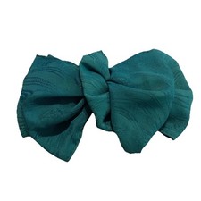 Vtg 1990's Hair Clip Barrette Green Satin Bow