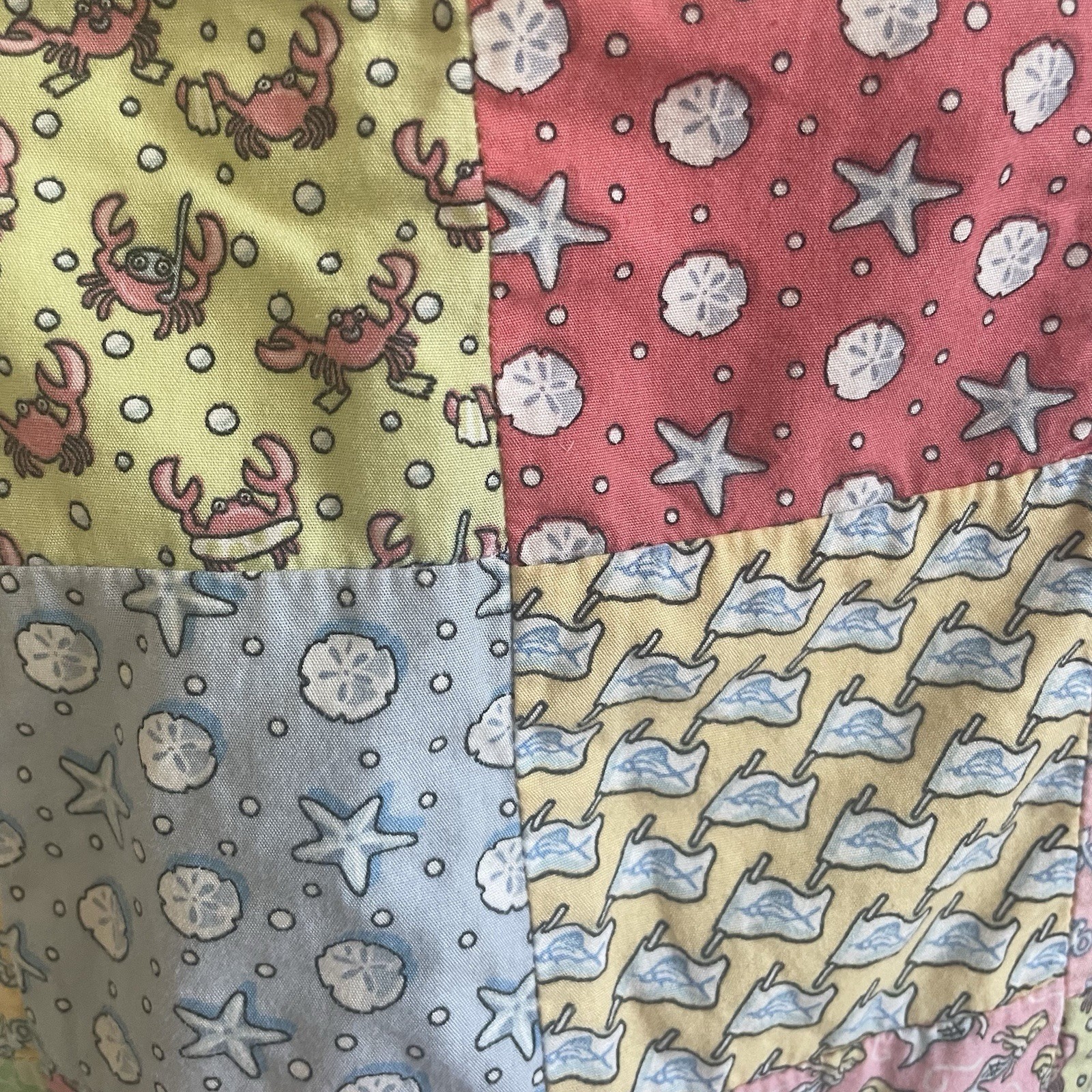 Vineyard Vines Patchwork Summer Nautical Fish Bea… - image 4