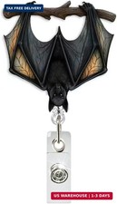 Halloween Badge Reel Retractable Upside-Down Bat Badge Holder ID Name Card
