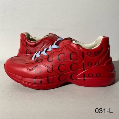 Size 11.5 - Gucci Rython 100 Red Black Leather Ships Fast!