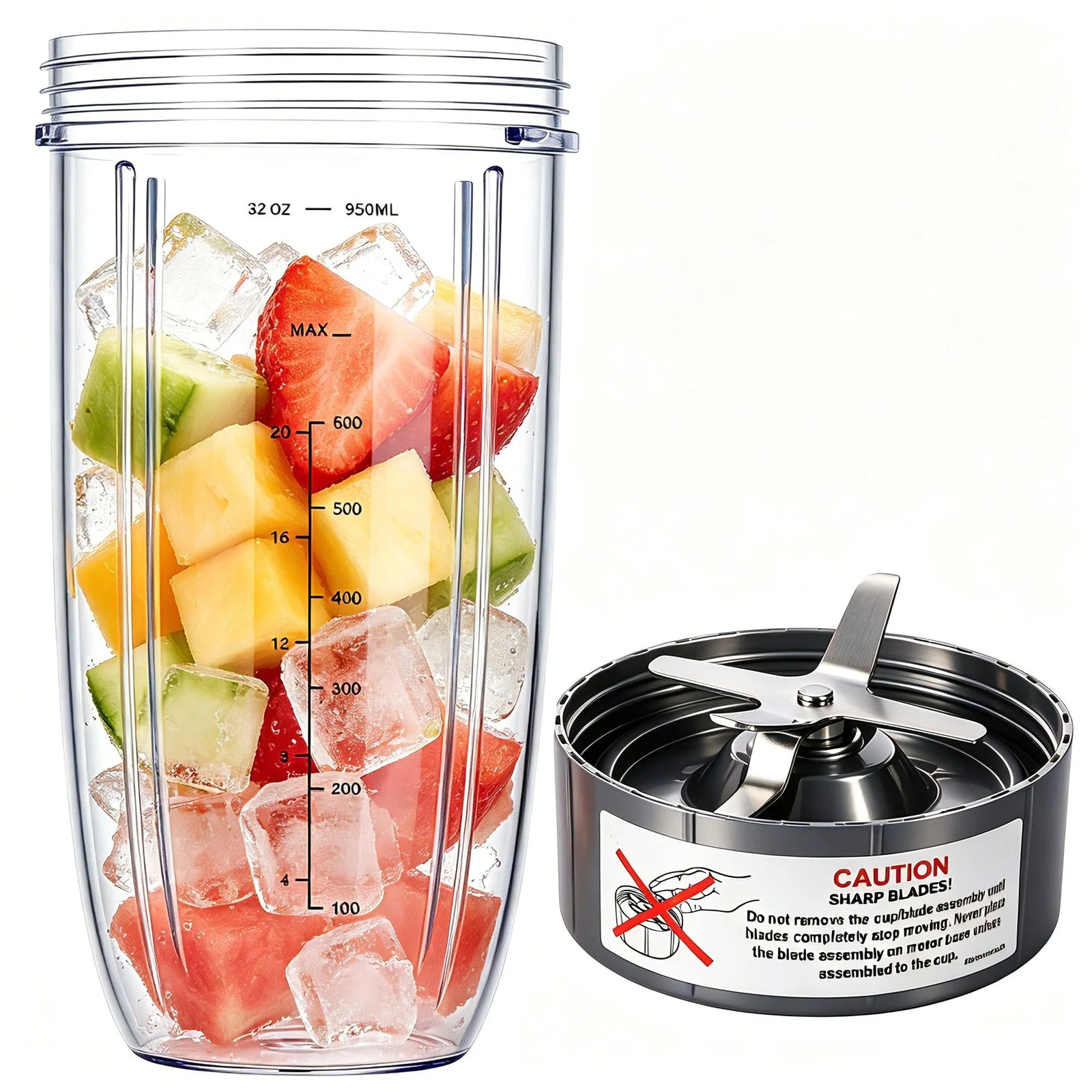 Upgrade Blender Cup and Blade Fit for Nutribullet 600w/900w, Replacement Part...