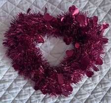 10  Lx11  W Heart Shaped Wreath Decorative Front Door Wreath for Valentine's Day