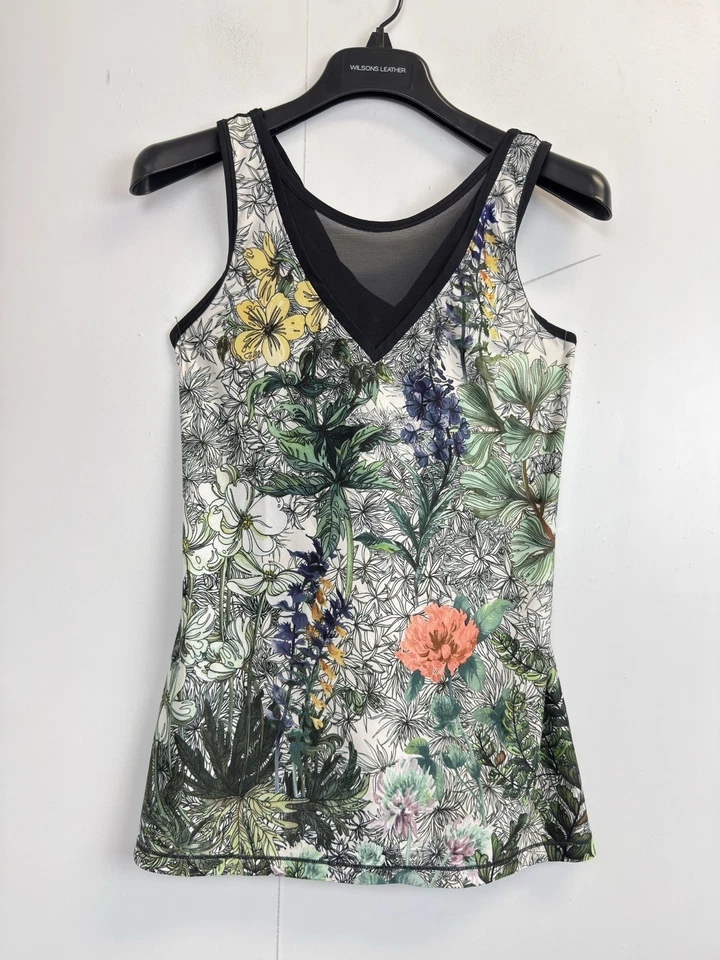 CALIA Carrie Underwood Talla Limitada M Malla Fleuria Camiseta sin Mangas Conjunto Floral Foto 2 de 4