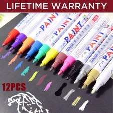 12PCS Waterproof Permanent Paint Marker Pen Car Tyre Tire Tread Rubber Metal US/