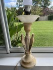 ANTIQUE SOAPSTONE LAMP W/TWO TROPICAL BIRDS -MADE IN ITALY -SIGNED — photo 7
